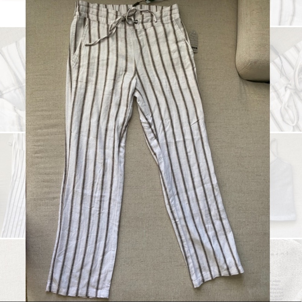 Striped linen pants